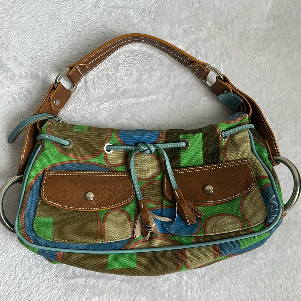 Hogan Green Brown Camouflage Women's Bag